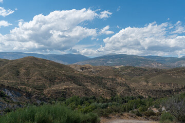 Mountainous landscape in the Sierra Nevada in southern Spain