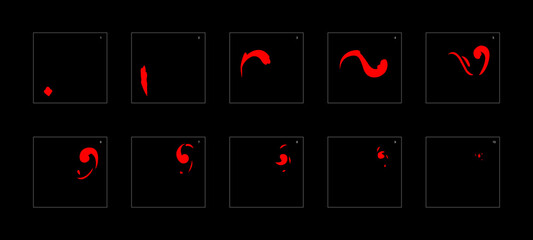 Smoke effect. fire smoke animation sprite sheet. classic fire smoke effect animation for game or cartoon or animation. vector style fire animation effect 1898.