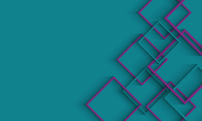 Fototapeta premium Green background with green and purple vector layout with rectangles overlapping.