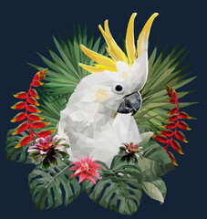 Polygonal Illustration  Cockatoo bird. © NPD stock