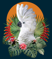 Polygonal Illustration of Umbrella Cockatoo. © NPD stock