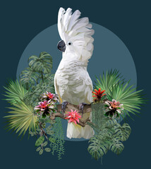 Polygonal Illustration of Umbralla Cockatoo. © NPD stock