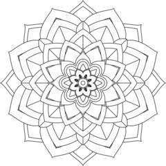 Easy Mandala coloring book simple and basic for beginners, seniors and children. Set of Mehndi flower pattern for Henna drawing and tattoo. Decoration in ethnic oriental, Indian style.