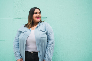 Portrait of young plus size woman.