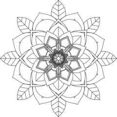 Easy Mandala coloring book simple and basic for beginners, seniors and children. Set of Mehndi flower pattern for Henna drawing and tattoo. Decoration in ethnic oriental, Indian style.