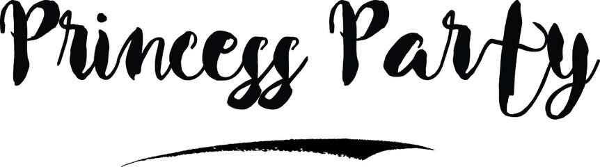  Princess PartyCursive Bold Text Calligraphy White Color Text On Black Background