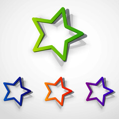 Set of colourful stars