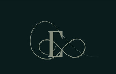 monogram elegant vintage E alphabet letter logo icon in green color. creative design for business and company