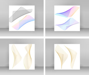 Design elements. Curved sharp corners many streak. Abstract polygonal broken stripes on white background isolated