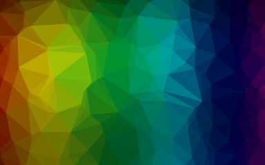 Dark Multicolor, Rainbow vector polygon abstract background.