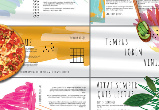Presentation Deck Layout with Bright Abstract Strokes