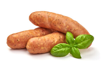 Bavarian sausages, isolated on white background