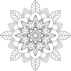 Easy Mandala coloring book simple and basic for beginners, seniors and children. Set of Mehndi flower pattern for Henna drawing and tattoo. Decoration in ethnic oriental, Indian style.