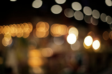 Beautiful warm bokeh in door, Blurred background.