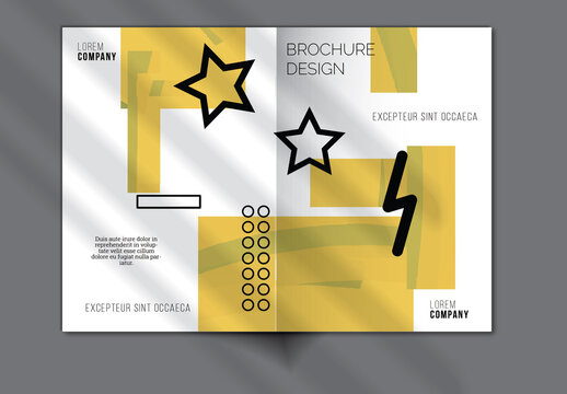 Brochure Cover Layout with Geometric Shapes