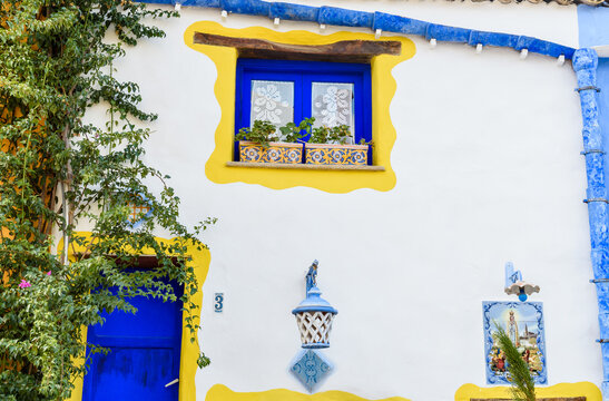 Parrini, Sicily, Italy - September 27, 2020: Painted houses of the ancient Parrini village, also called the Barcelona of Partinico in the province of Palermo, Sicily, Italy.