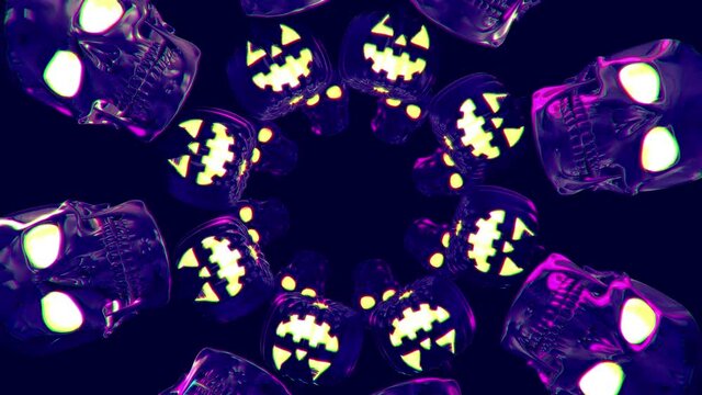 Halloween Tunnel 80s Style Background (Loop)