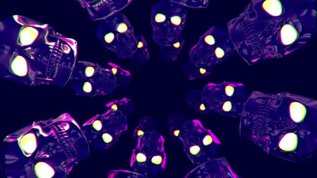 Skull Tunnel 80s Style Background (Loop)