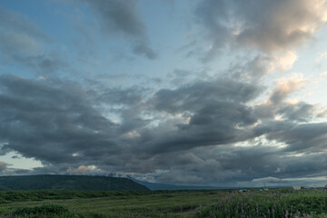 Sopka at dawn, near Khalaktyrsky beach, Kamchatka