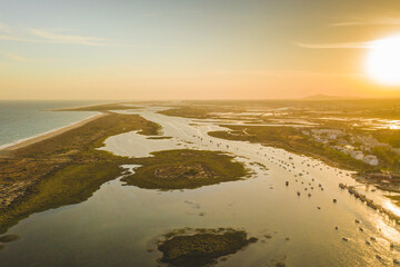 View of Ria Formosa from above, by drone