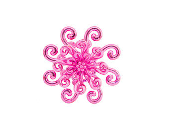 Christmas toy snowflake isolated on the white background. Twirl.