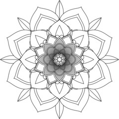 Easy Mandala coloring book simple and basic for beginners, seniors and children. Set of Mehndi flower pattern for Henna drawing and tattoo. Decoration in ethnic oriental, Indian style.