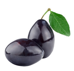 Fresh plums isolated on white