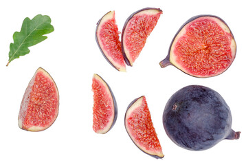 Figs insulated on white background, top view