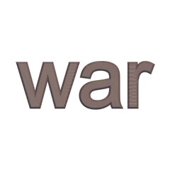 colorful lettering war. inscription on white background