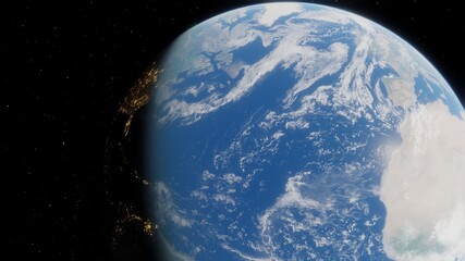 Fototapeta na wymiar Earth planet viewed from space , 3d render of planet Earth