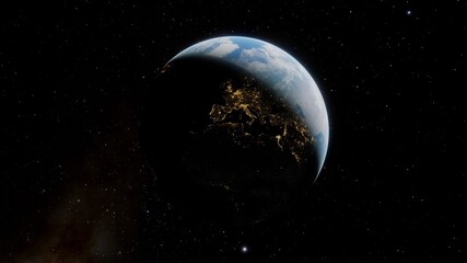 Earth planet viewed from space , 3d render of planet Earth