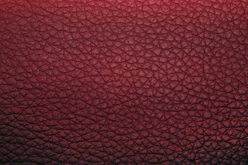 color leather texture background. dark red texture of genuine leather. Backdrop background texture effect for design. Artificial eco leather closeup.