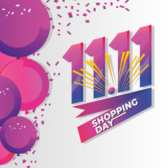 shopping day typography with balloons celebration special offer detailed