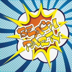 beach party - word pop art retro vector illustration. Comic book style imitation.