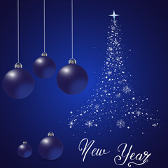 Fototapeta na wymiar Christmas, New Year illustration. Greeting card. For web design, print, vector. Art.