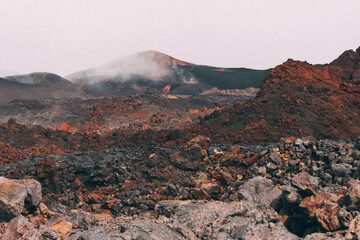 Tierra del Fuego, lava fields in the vicinity of Plosky Tolbachik volcano