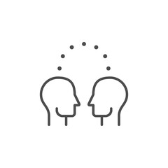 Psychologist and client line outline icon