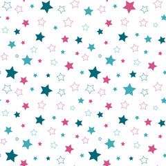 Asterisks. Seamless patterns. Design for fabric, wrapping paper, background, wallpaper. Vector.	