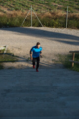 Athlete training in the morning.