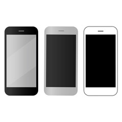 Mobile, smartphones icons set stock vector illustration.