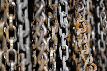 close up of chains