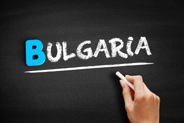 Bulgaria text on blackboard, concept background