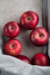 red apple fruit food flatlay