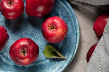 red apple fruit food flatlay