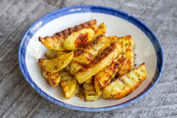 Baked potatoes, delicious and appetizing