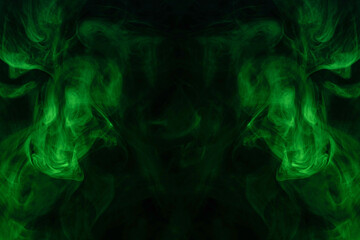 Green steam on a black background.