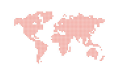 Fototapeta na wymiar world map made with dots. Vector illustration.