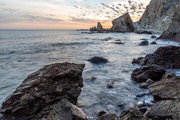 Sunset on a beautiful coast