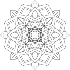 Easy Mandala coloring book simple and basic for beginners, seniors and children. Set of Mehndi flower pattern for Henna drawing and tattoo. Decoration in ethnic oriental, Indian style.