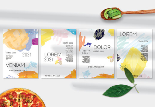 Poster Layout with Abstract Marker Scribble Elements